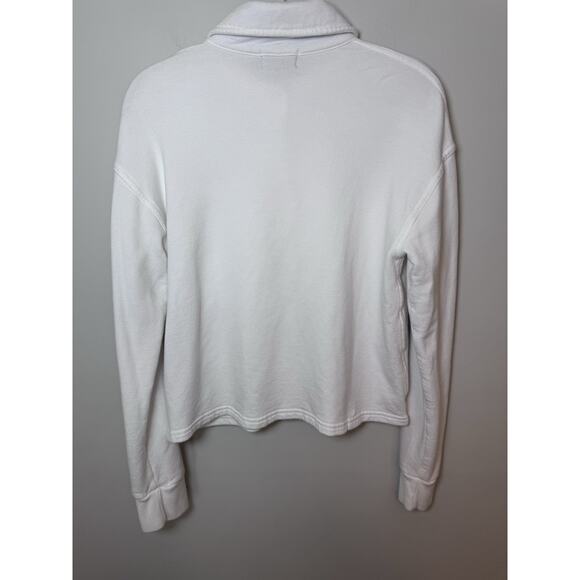 Monrow Jacket supersoft fleece White trucker style collared Sz XS EUC - Picture 5 of 7